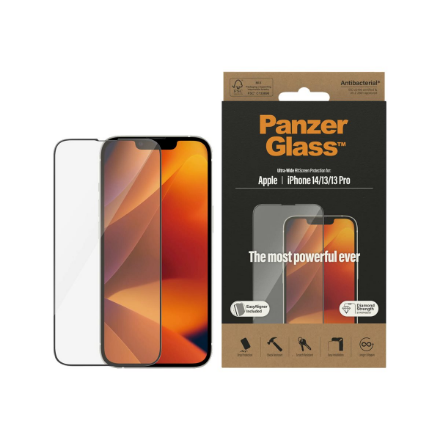 PanzerGlass | Screen protector | Apple | iPhone 14/13/13 Pro | Tempered Glass | Transparent | Fingerprint resistant; Diamond strength; Ultra-Wide Fit