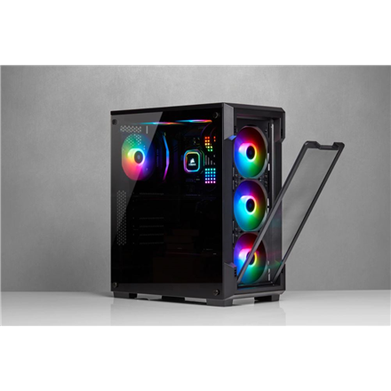 Corsair Airflow Tempered Glass Mid-Tower Smart Case iCUE 220T RGB Side window,  Mid-Tower, Black, Power supply included No, Steel, Tempered Glass