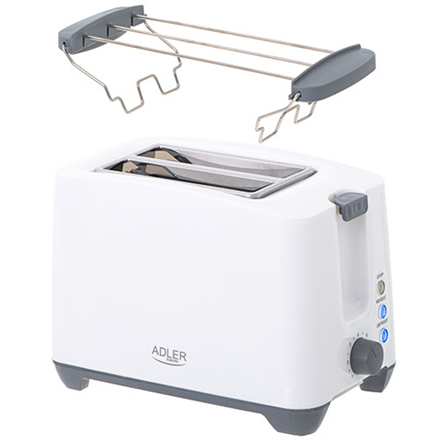 Adler Toaster AD 3216 Power 750 W Number of slots 2 Housing material Plastic White
