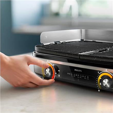 Philips HD6222/90 Table Grill, Black/Stainless Steel