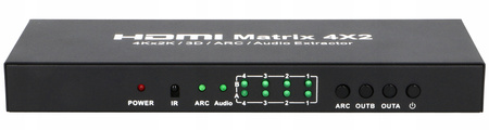 MATRIX SWITCH SPLITTER MATRYCA HDMI 4x2 ULTRAHD 4K