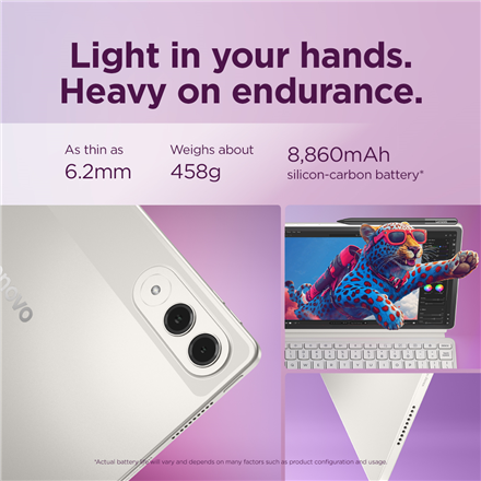 Lenovo Yoga Tab Wi-Fi (without power adapter) | ZAG60208SE | 11.1 " | Seashell | 3200 x 2000 pixels | Qualcomm | Snapdragon 8 Gen 3 Mobile Platform | 12 GB | Soldered LPDDR5x | 256 GB | Wi-Fi | Front camera | 13 MP | Rear camera | 13+2 MP | Bluetooth | 5.