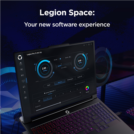 Lenovo Legion Pro 7 16IAX10H | Eclipse Black | 16 " | OLED | WQXGA | 2560 x 1600 pixels | Intel Core Ultra 9 | 275HX | 32 GB | CSODIMM DDR5 | Solid-state drive capacity 2x1000 GB | NVIDIA GeForce RTX 5080 | GDDR7 | 16 GB | Windows 11 Home | 802.11be | Blu