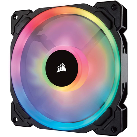 Corsair Dual Light Loop RGB LED PWM Fan, 2 Fan Pack with Lighting Node PRO LL140 RGB