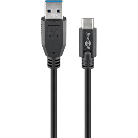 Goobay Sync & Charge Super Speed USB-C to USB A 3.0 charging cable 67999 Round cable, USB-C male, USB 3.0 male (type A), Black, 0.5 m