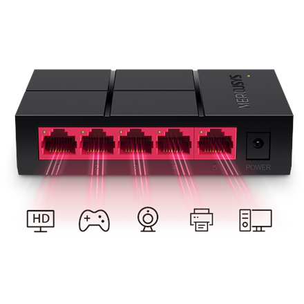 Mercusys Switch MS105G Unmanaged Desktop Power supply type External