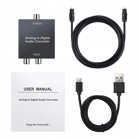 KONWERTER CINCH 2xRCA NA TOSLINK ANALOG/CYFROWY