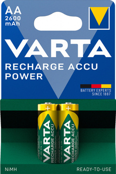 AKUMULATORY VARTA R6 2600 mAh RECHARGE ACCU POWER 2szt