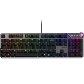 MSI STRIKE 600 SILENT US | Gaming Keyboard | Wired | US | USB 2.0 | KAILH Midnight PRO Silent Tactile