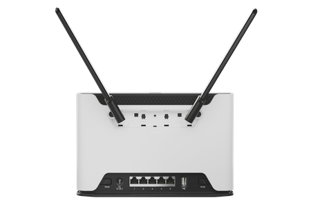 Mikrotik D53G-5HacD2HnD-TC&RG502Q-EA, Chateau 5G, LTE 20 (2.0 Gbps Downlink, 200 Mbps Uplink), the LTE chip is built-in, 4x4 MIMO LTE support, 2.4 GHz 802.11b/g/n dual-chain, 5 GHz 802.11a/n/ac dual-chain, 5xGigabit LAN ports, 1xUSB port, Router OS MikroT