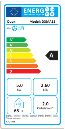 Duux Smart Mobile Air Conditioner North Number of speeds 3, Grey, 18000 BTU/h
