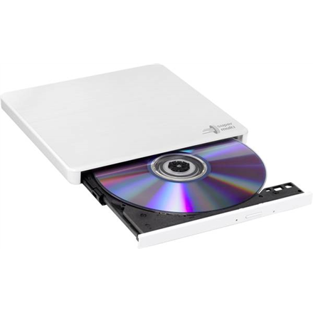H.L Data Storage Ultra Slim Portable DVD-Writer GP60NW60 Interface USB 2.0 DVD±R/RW CD read speed 24 x CD write speed 24 x White Desktop/Notebook