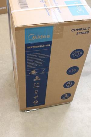 SALE OUT. Midea MDRD125FGE01 Refrigerator, E, Freestanding, Larder, Height 84,5 cm, Fridge net 68 L, Freezer net 12 L, White | Midea | Refrigerator | MDRD125FGE01 | Energy efficiency class E | Free standing | Larder | Height 84.5 cm | Fridge net capacity