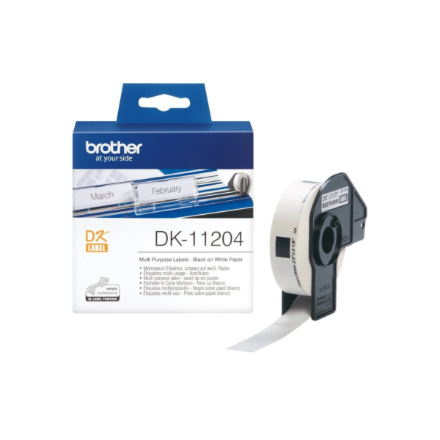 Brother | DK-11204 Multi Purpose Labels | White | DK | 17mm x 54mm