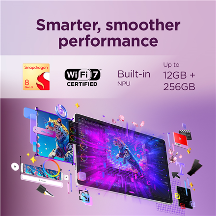 Lenovo Yoga Tab Wi-Fi (without power adapter) | ZAG60208SE | 11.1 " | Seashell | 3200 x 2000 pixels | Qualcomm | Snapdragon 8 Gen 3 Mobile Platform | 12 GB | Soldered LPDDR5x | 256 GB | Wi-Fi | Front camera | 13 MP | Rear camera | 13+2 MP | Bluetooth | 5.