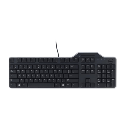 Dell KB813 Smartcard keyboard Wired This Smartcard keyboard provides durable typing solution through spill-resistant, low profile quiet keys with a removable palm rest that helps provide a comfortable typing experience. Its wired connection helps provide 