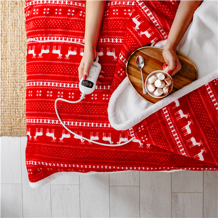 Camry | Electric Heating Throw-Blanket with Timer | CR 7441 | Number of heating levels 10 | Number of persons 1 | Remote control | 120 W | Red/White