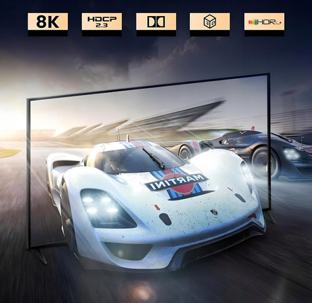 SPLITTER HDMI 2.1 1x2 ROZDZIELACZ ULTRAHD HDCP 2.3 8K60HZ 4K 120HZ - 2 TV