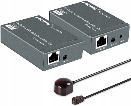 EXTENDER HDMI LAN PO SKRĘTCE RJ45 60M IR LOOPOUT
