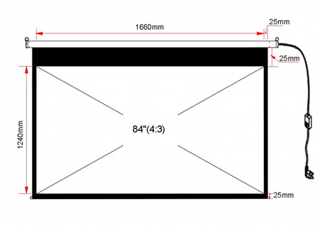 EKRAN ELEKTRYCZNY 84" 127x170cm z pilotem EA-84 4:3 ART