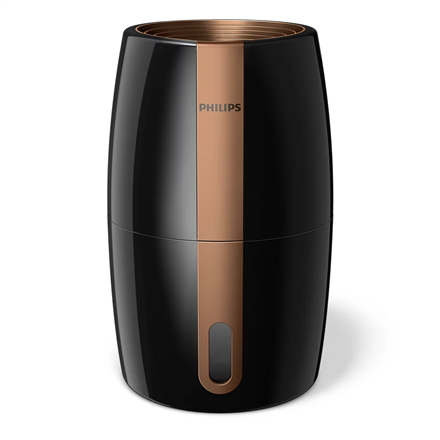 Philips HU2718/10	 Humidifier 17 W Water tank capacity 2 L Suitable for rooms up to 32 m² NanoCloud technology Humidification capacity 200 ml/hr  Black/Copper