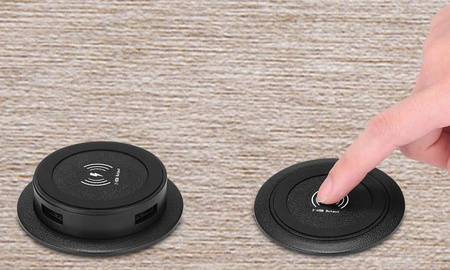 ŁADOWARKA INDUKCYJNA BIURKOWA CHOWANA + HUB 2xUSB