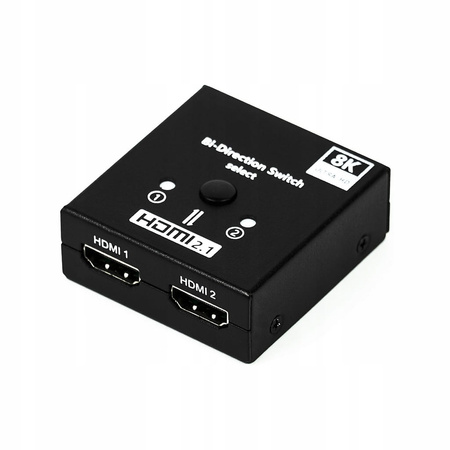 SWITCH HDMI 2.1 2x1 SPLITTER 1x2 8K DWUKIERUNKOWY