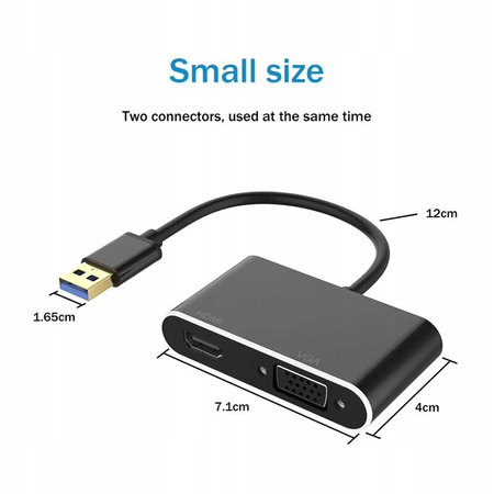 KONWERTER USB 3.0 do HDMI + VGA ADAPTER KARTA GRA