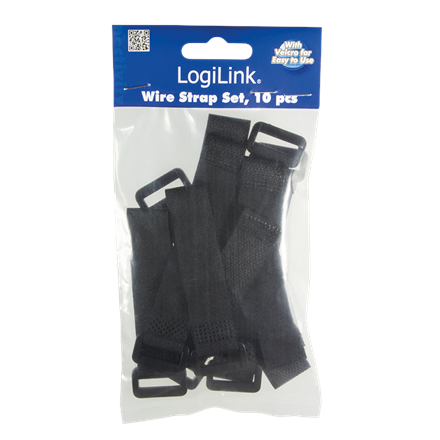 Logilink Velcro cable strap KAB0056 Black, 10 pc(s)