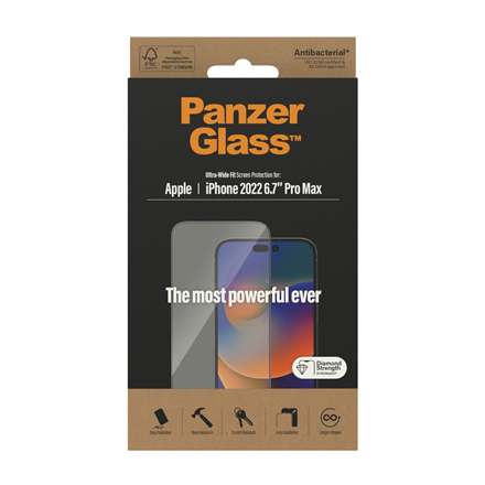 PanzerGlass Screen protector Apple iPhone 14 Pro Max Glass Transparent Ultra-Wide Fit