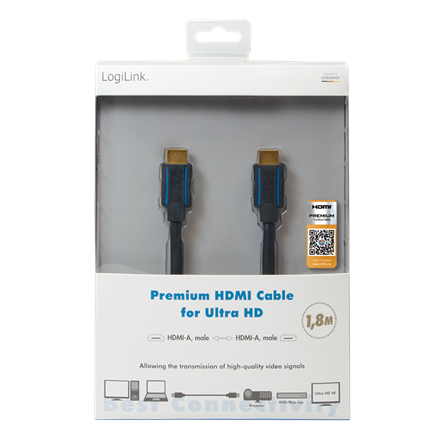 Logilink Premium HDMI Cable for Ultra HD Black HDMI to HDMI 3 m