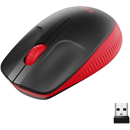 Logitech Full size Mouse M190 	Wireless Red USB