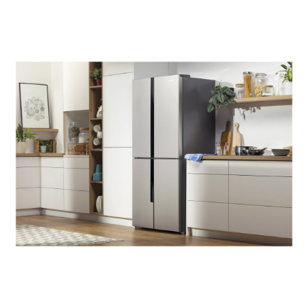 Gorenje NRM8182MX Refrigerator, E, Free standing, Side by Side, Height 182 cm, Net Fridge 278 L, Net Freezer 149 L, Grey