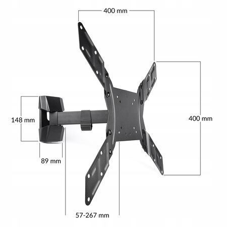UCHWYT TV 55" OBROTOWY UCHYLNY WIESZAK ŚCIENNY LCD