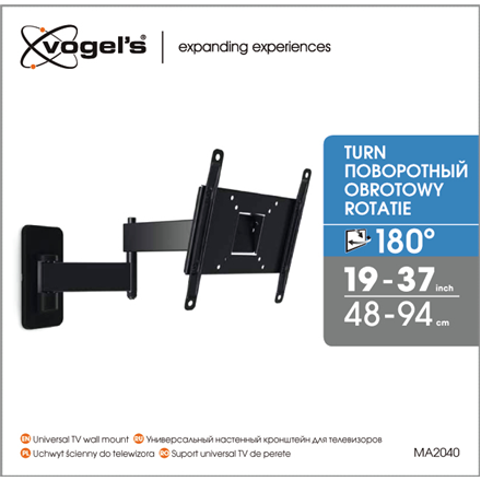 Vogels Wall mount MA2040-A1 19-40 " Full motion Maximum weight (capacity) 15 kg Black