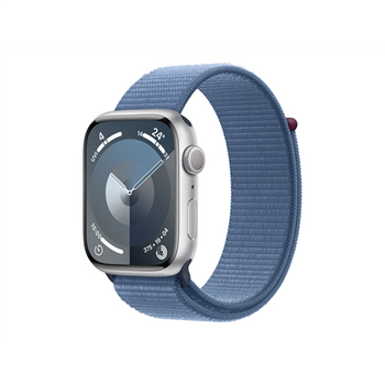 Apple Watch Series 9 GPS 45mm Silver Aluminium Case with Winter Blue Sport Loop