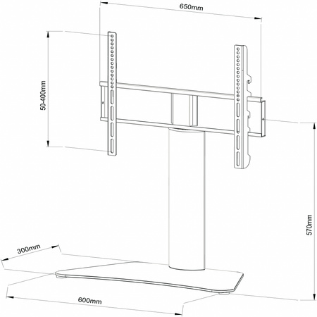 MINISTOLIK/STOJAK+UCHWYT DO TV 32-65" 60KG SD-31 ART Vesa 600x400