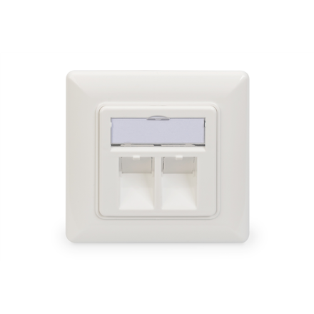 Digitus | Wallplate for Keystone Modules, German type, middle plate 50x50 mm, frame 80x80 mm | DN-93801-1