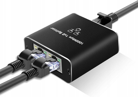 SPLITTER LAN 1x2 ADAPTER ROZGAŁĘŹNIK RJ45 GIGABIT