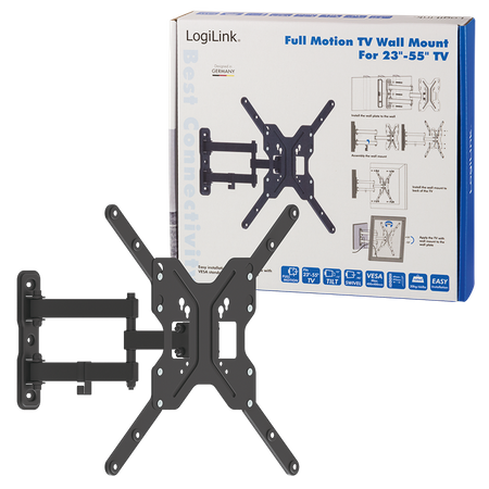 Logilink BP0016 TV Wall mount, 23"-55", tilt +15°-15°,swievel +-90°, 395mm