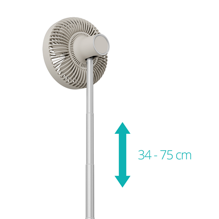 Duux Fan | Rize Flex | Stand Fan | Greige | Diameter 21 cm | Number of speeds 4 | Oscillation | 10 W | No