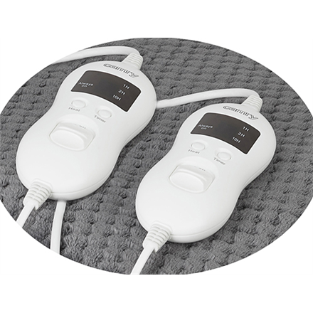 Camry Electric Heated Blanket CR 7417 Number of heating levels 8 Number of persons 2 Washable Remote control Coral fleece/Polyester 60 W Grey