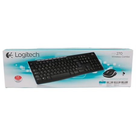 Zestaw bezprzewodowy klawiatura i mysz Logitech MK270 czarny