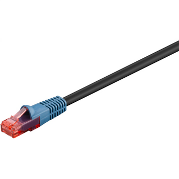 Goobay CAT 6 Outdoor-patch cable U/UTP 94389 15 m Black Prewired, unshielded LAN cable with RJ45 plugs for connecting network components; Double-layer polyethylene jacket protects the network cable outdoors and makes it extremely weather-resistant; The ou