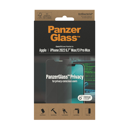 PanzerGlass Screen protector Apple iPhone 14 Plus/13 Pro Max Glass Black Privacy Classic Fit