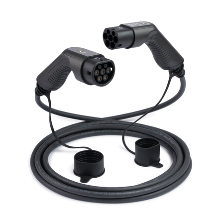 Zielony kabel Wallbox EV typu 2 7,4kW 8 metrów w miękkim pokrowcu 