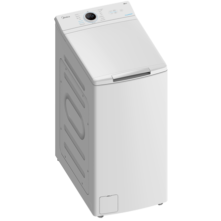 Midea Washing Machine | MF100T60B/W | Energy efficiency class A | Top loading | Washing capacity 6 kg | 1200 RPM | Depth 61 cm | Width 40 cm | Display | LED | Steam function | White