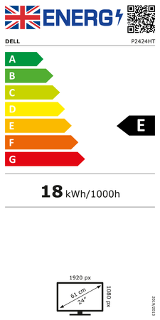 Dell Touch Monitor  P2424HT  24 " Touchscreen IPS FHD 16:9 5 ms 300 cd/m² Silver, Black HDMI ports quantity 1 60 Hz