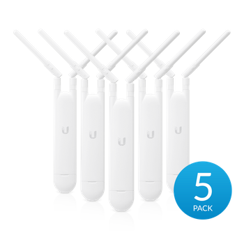 Ubiquiti UniFi UAP-AC-M-5Pack Mesh Access Point Wi-Fi standards 802.11a/b/g/n/ac, 867 Mbit/s, 10/100/1000 Mbit/s, Ethernet LAN (RJ-45) ports 1, MU-MiMO Yes, 2.4/5