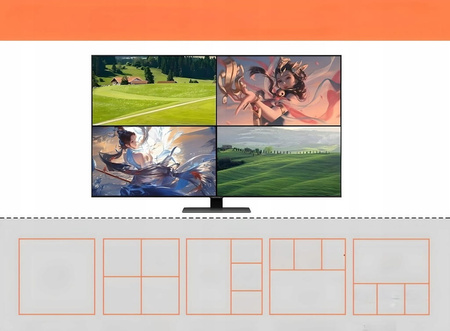 DZIELNIK HDMI 4x1 QUAD MULTI VIEWER PRZEŁĄCZNIK 4x1 Rozdzielacz 4K + PILOT